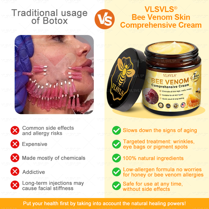 Made and Shipped from USA  🎉🎉𝑽𝑳𝑺𝑽𝑳𝑺® Bee Venom Comprehensive Cream  LAST DAY 80% OFF(Sagging Skin, Fine Lines, Loss of Firmness, Flat Bust, Drooping Hips, and More)